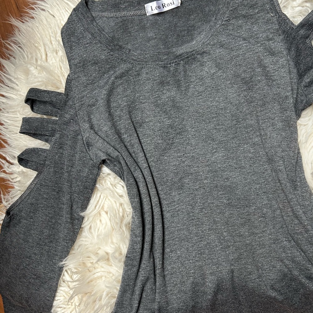 Banded Cold Shoulder Long Sleeve